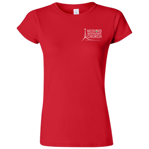 Gildan Ladies Fashion Fit T-Shirt -- Red