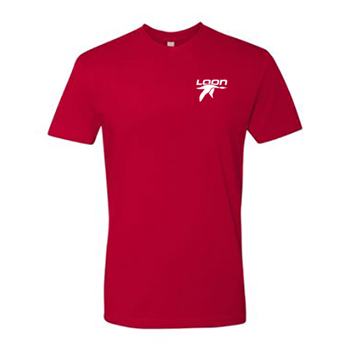 Loon Logo 2 White Ink -- Short Sleeve Red