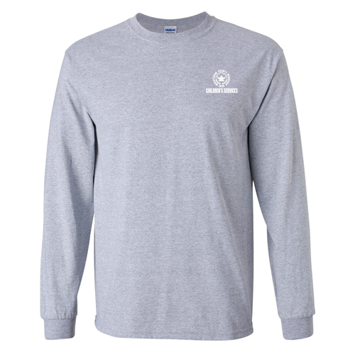 Gildan Ultra Cotton Longsleeve Basic T-Shirt -- Sport Grey