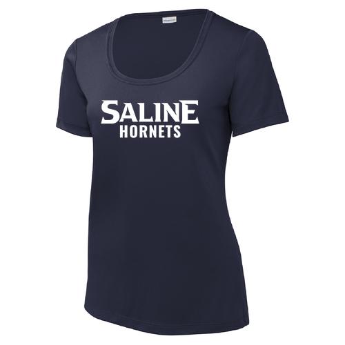 Ladies Sport-Tek Posi-UV Pro Scoop Neck Tee -- True Navy