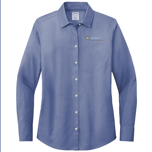 Ladies Brooks Brothers Wrinkle-Free Stretch Pinpoint Shirt -- Cobalt Blue