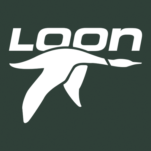 Loon Logo 2 White Ink -- Short Sleeve Forest Green