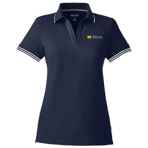 Nautica Ladies Deck Polo -- Nautica Navy / White