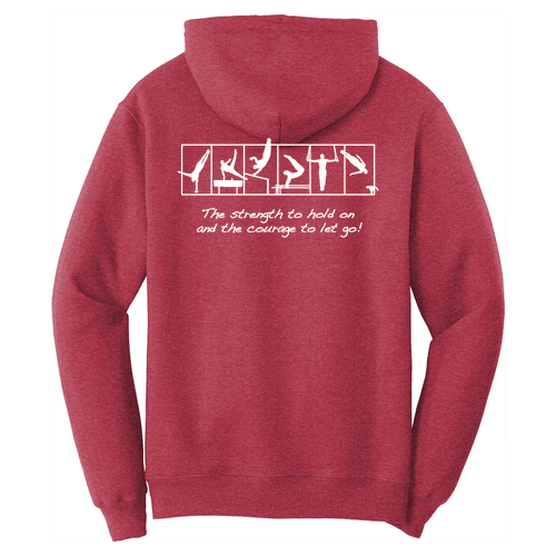 Port and Company Core Fleece Pullover Hooded Sweatshirt -- Heather Red