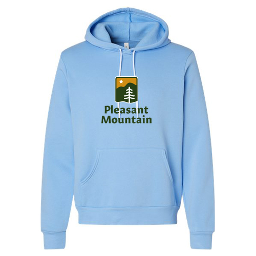 Pleasant Mountain Logo 1 Full color -- Pullover Hooded Sweatshirt Carolina Blue