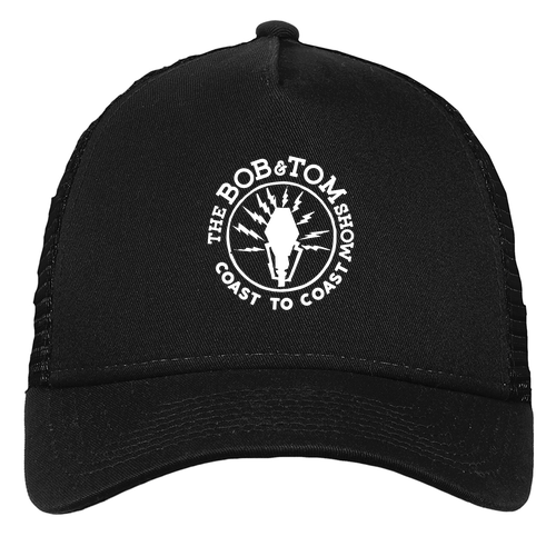 New Era Snapback Trucker Hat -- Flag Black / Black