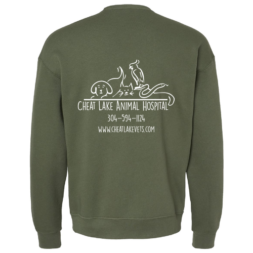 Bella Canvas Unisex Drop Shoulder Fleece Crewneck -- Military Green