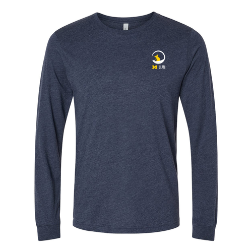 Mens/Unisex ULAM Mouse Bella Canvas Heather Long Sleeve Tee- Heathers -- Heather Midnight Navy