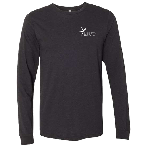 Mens/Unisex Bella Canvas Soft Fitted CVC Long Sleeve Tee -- Black Heather