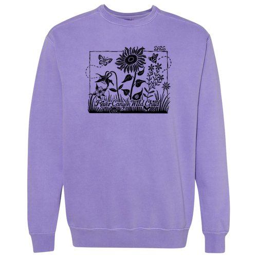 Comfort Colors Unisex Garment-Dyed Crewneck Sweatshirt -- Violet