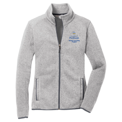 Port Authority Ladies Sweater Fleece Jacket -- Grey Heather