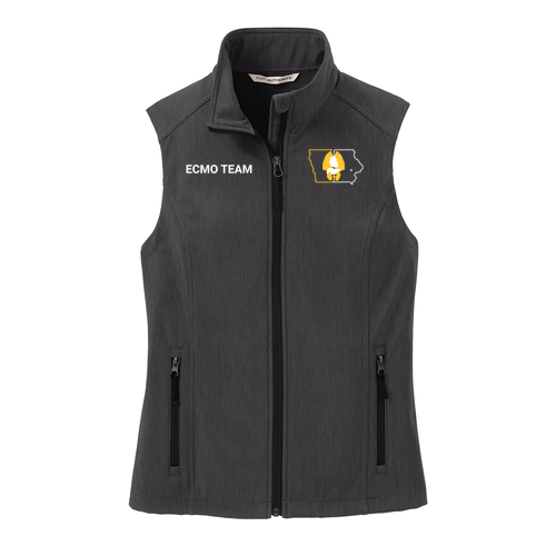 Port Authority Ladies Core Soft Shell Vest -- Black Charcoal Heather