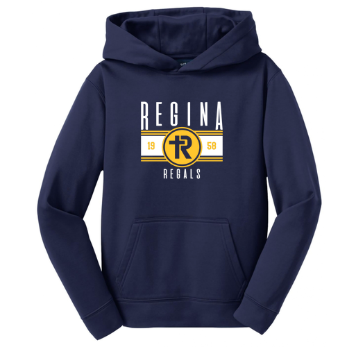 Sport-Tek Youth Sport-Wick Fleece Hooded Pullover -- Navy