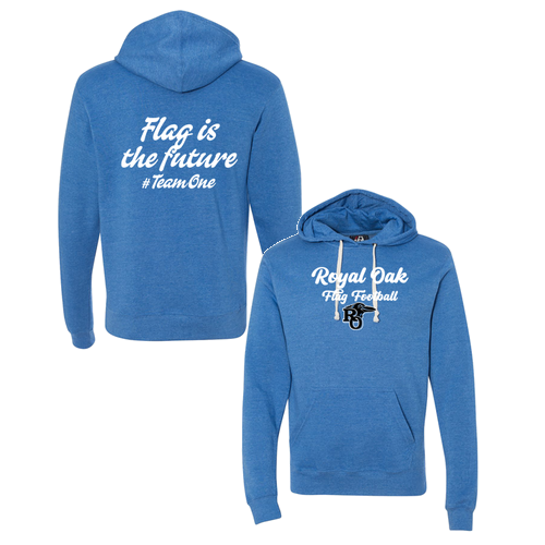 J America J America Men's Triblend Fleece Hooded Sweatshirt Solid Colors -- Cool Royal Triblend