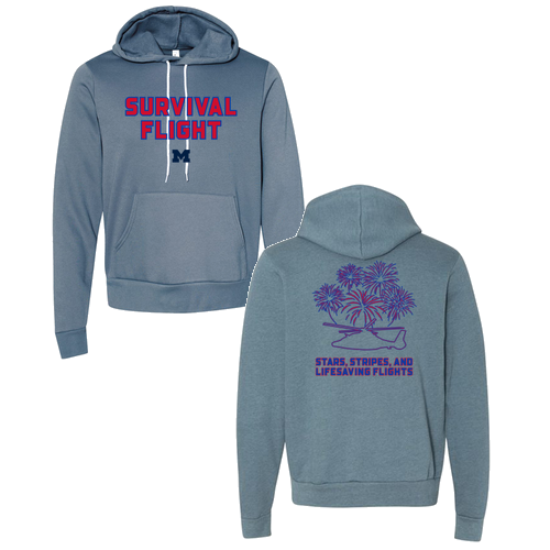 Mens/Unisex Bella Canvas Soft Sponge Fleece Hoodie -- Steel Blue