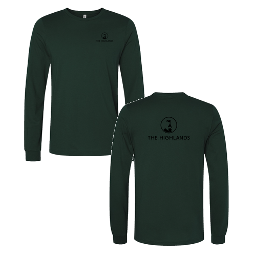 The Highlands Logo 2 Black Ink -- Jersey Long Sleeve Forest