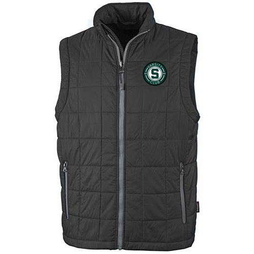 Charles River Mens Radius Quilted Vest -- Black / Grey