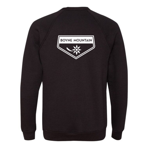 Boyne Mountain Logo 2 White Ink -- Crewneck Sweatshirt Black