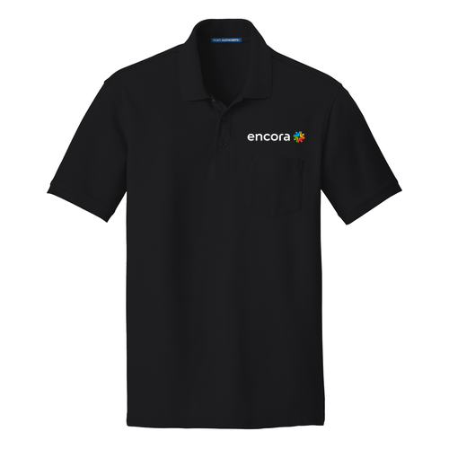 Port Authority Core Classic Pique Pocket Polo -- Deep Black