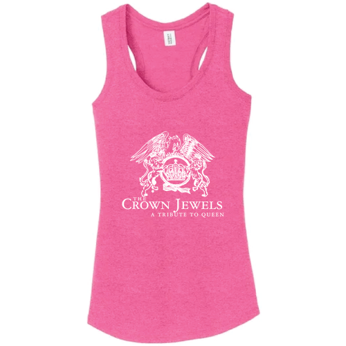 District Made Ladies Perfect Tri Racerback Tank -- Fuchsia Frost
