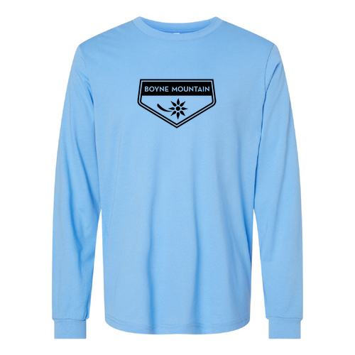 Boyne Mountain Logo 1 Black Ink -- Long Sleeve Carolina Blue