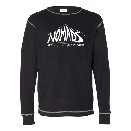 J America Vintage Long Sleeve Thermal T Shirt -- Black / Vintage White