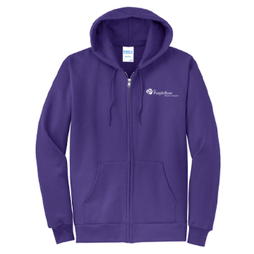 Port and Company Classic Full Zip Hooded Sweatshirt -- Purple