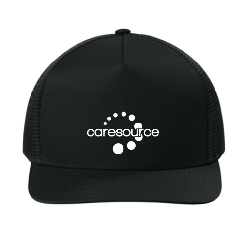 Sport-Tek Stretch-Tek 5-Panel Trucker Cap -- Black / Black