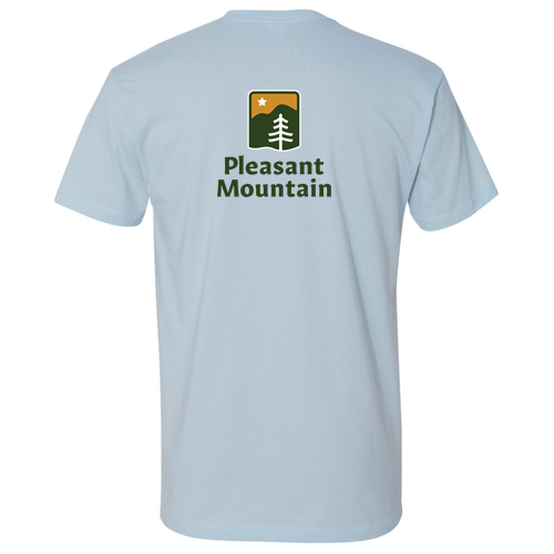 Pleasant Mountain Logo 2 Full color -- Short Sleeve Light Blue