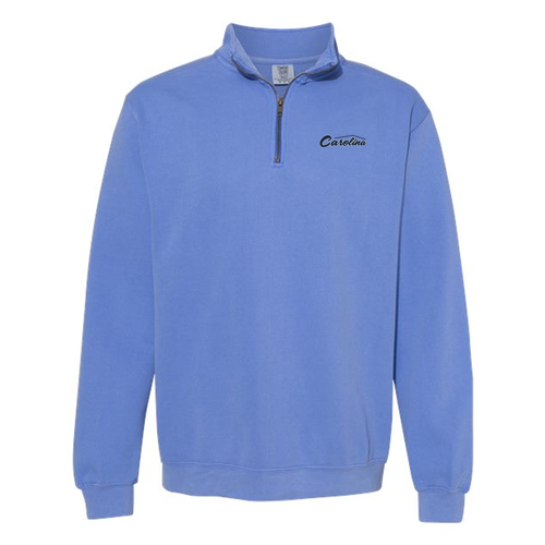 Comfort Colors Unisex Garment-Dyed Quarter-Zip Sweatshirt -- Flo Blue
