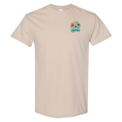 Gildan Heavy Cotton Basic T-Shirt Front & Back -- Sand