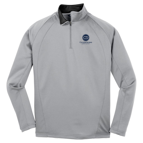 Fleece Quarter Zip Pullover -- Silver / Black