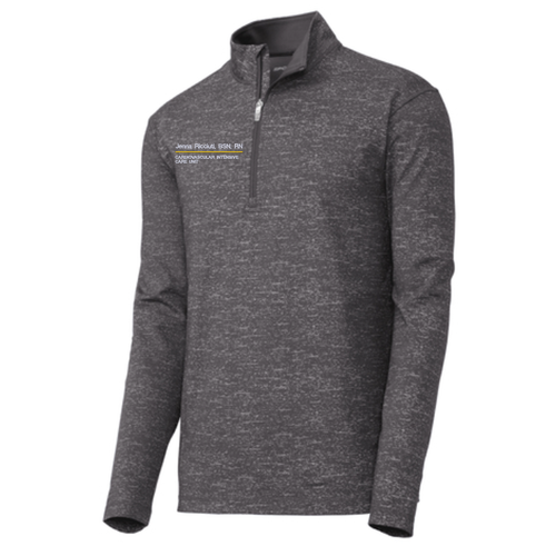 Sport-Tek Sport-Wick Stretch Reflective Heather 1/2-Zip Pullover -- Charcoal Grey