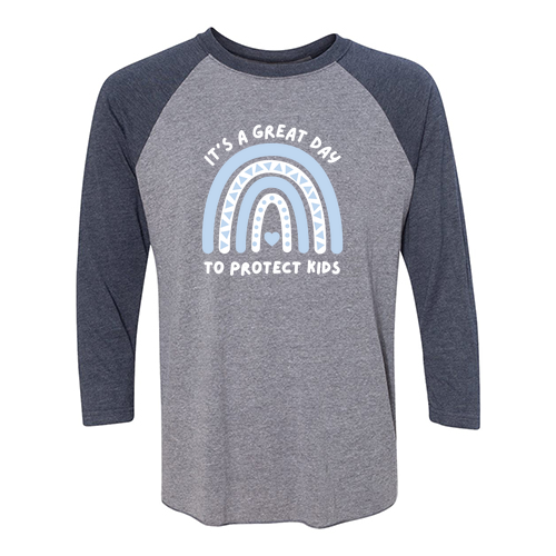 Monroe County CASA 3/4 Sleeve (Premium Heather / Vintage Navy)