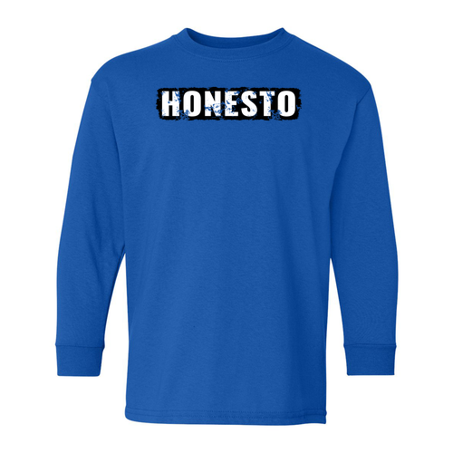 Youth Long Sleeve Blue House Gildan Tee