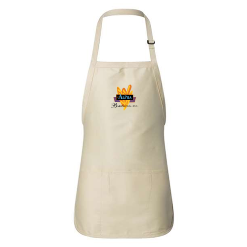 Q-Tees Full-Length Apron With Pouch Pocket -- Natural