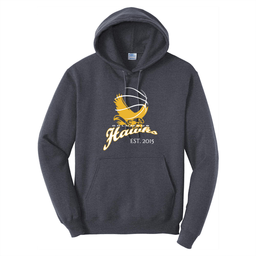 Port and Company Core Fleece Pullover Hooded Sweatshirt -- Heather Navy
