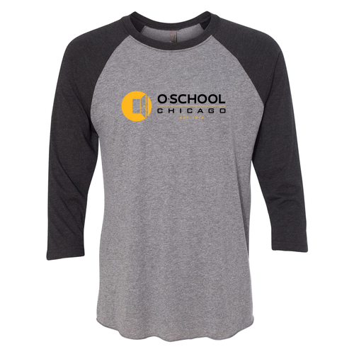 Next Level Unisex Tri-Blend 3/4 Sleeve Raglan -- Premium Heather / Vintage Black