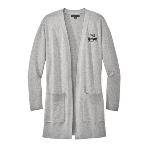 Mercer+Mettle Women's Open Front Cardigan Sweater Embroidered-- Gusty Grey Heather
