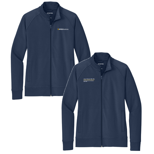 Sport-Tek Ladies Sport-Wick Stretch Full-Zip Cadet Jacket -- True Navy