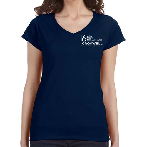 Gildan Ladies' SoftStyle® Fitted V-Neck T-Shirt -- Navy