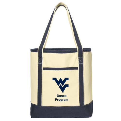 Port Authority Large Cotton Canvas Boat Tote -- Natural / Navy