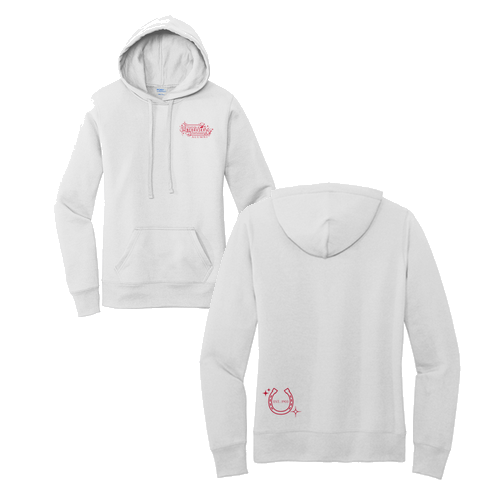 Port and Company Ladies Core Fleece Pullover Hooded Sweatshirt -- White