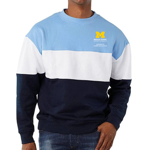 Mens/Unisex Charles River Westerly Crew -- Lt Blue / White / Navy