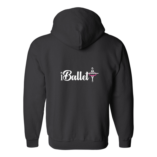 Mens/Unisex Gildan Full Zip Hooded Sweatshirt -- Black
