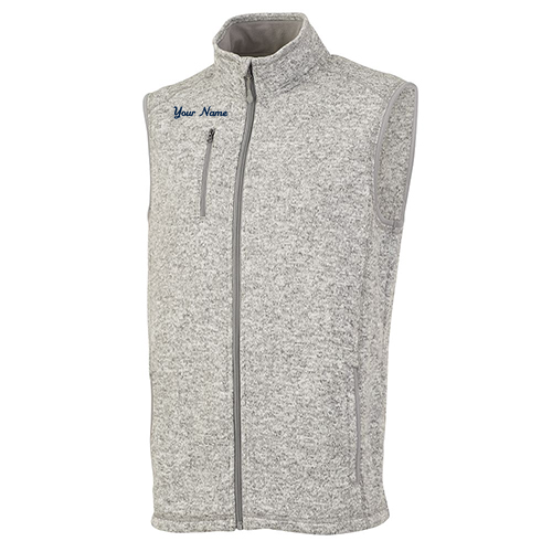 Mens/Unisex Charles River Pacific Heathered Vest -- Light Grey Heather