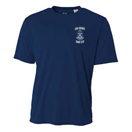A4 Cooling Performance Crew -- Navy (White INK)