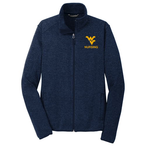 Port Authority Sweater Fleece Jacket -- River Blue Navy Heather