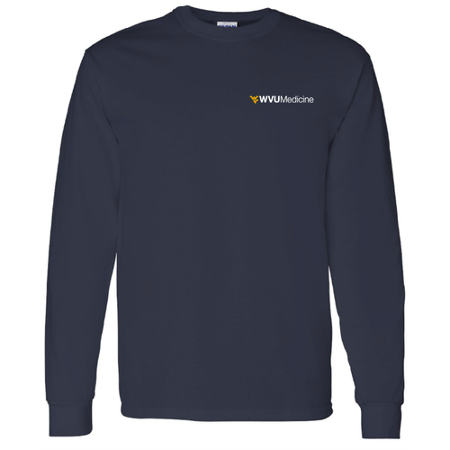 WVU Medicine Gildan Heavy Cotton Longsleeve Basic T-Shirt -- Navy