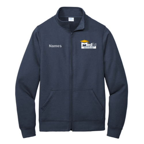 Port and Company Core Fleece Cadet Full-Zip Sweatshirt -- Navy
